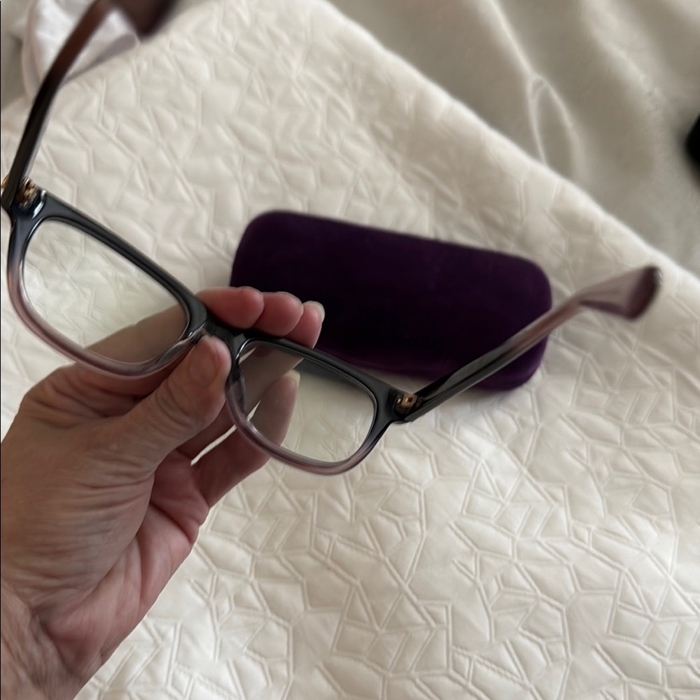 Gucci Ombré Black Purple Glasses with Case Authentic - Picture 3 of 9